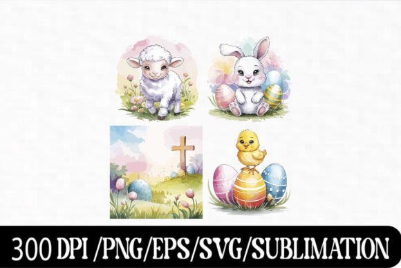 Easter Cute Lamb, Bunny, Chick, Cross Appeal in Real Projects