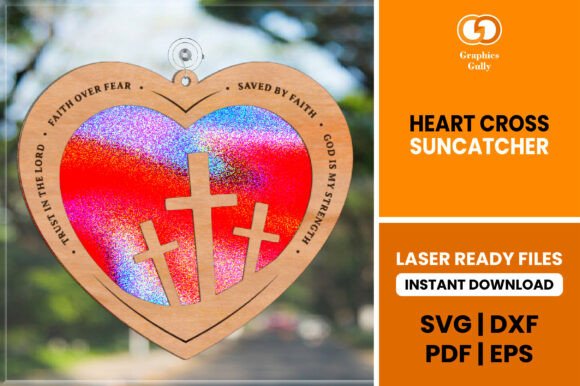Heart Three Cross Suncatcher SVG Review: Faith, Hope, and Grace in Embroidery Form
