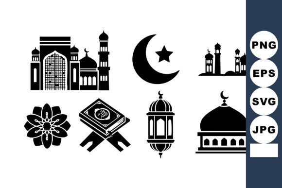 Islamic Symbols Vector with Mosque Lantern Review