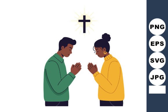 Man and Woman Praying Together Under Cross Review
