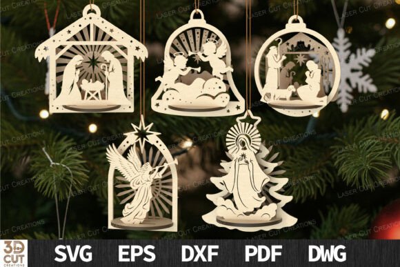 Nativity and Angel Ornament Bundle SVG Review for Real Projects