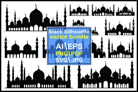 Silhouettes of Mosque Domes and Minarets